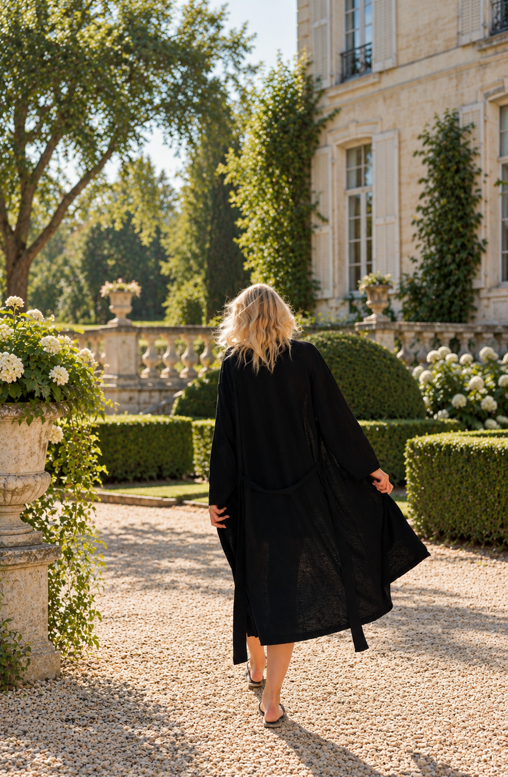 BILY Signature Luxury Knit Robe-Noir Black