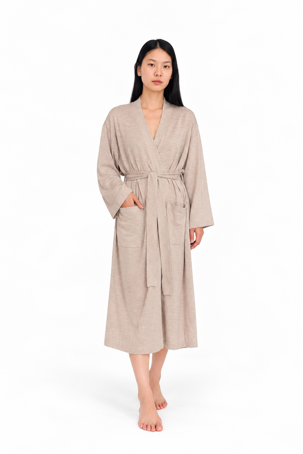 BILY Signature Luxury Knit Robe-Driftwood Taupe