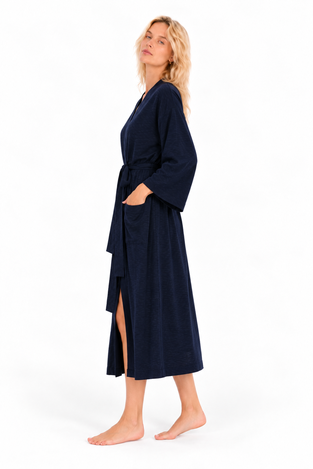 BILY Signature Luxury Knit Robe-Midnight Navy