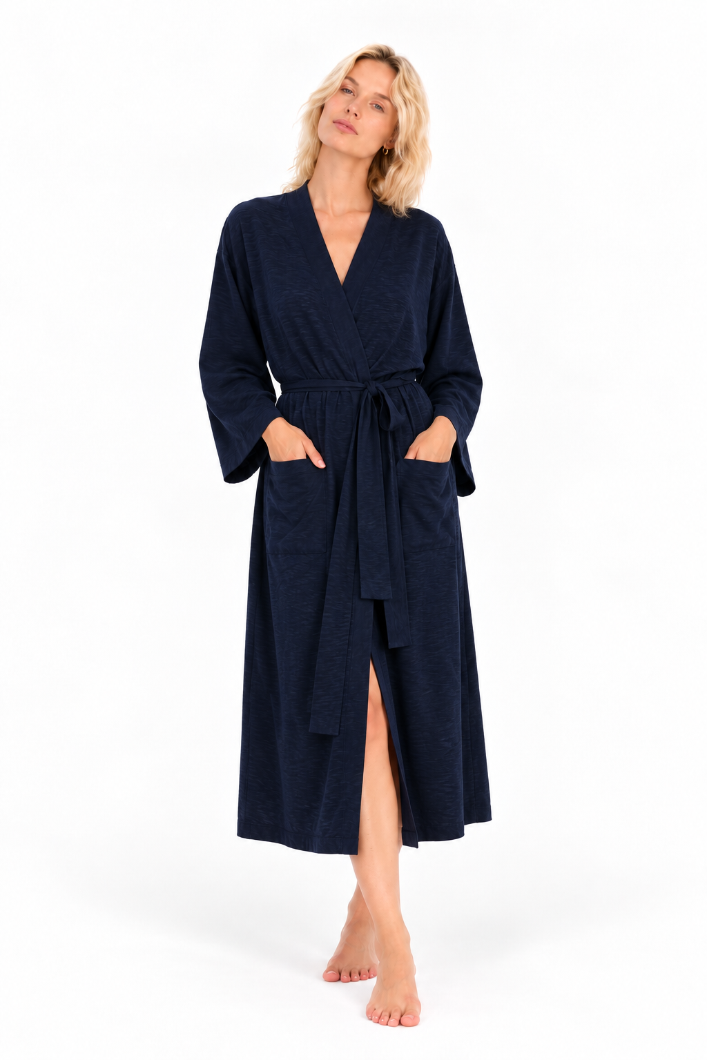 BILY Signature Luxury Knit Robe-Midnight Navy