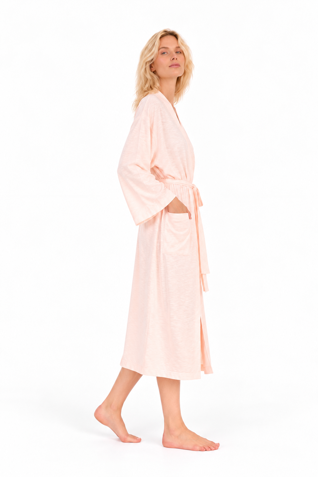 BILY Signature Luxury Knit Robe-Pale Rose